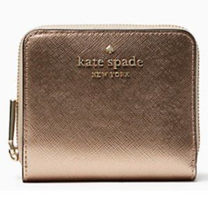 Kate Spade staci small zip around wallet -rose gold